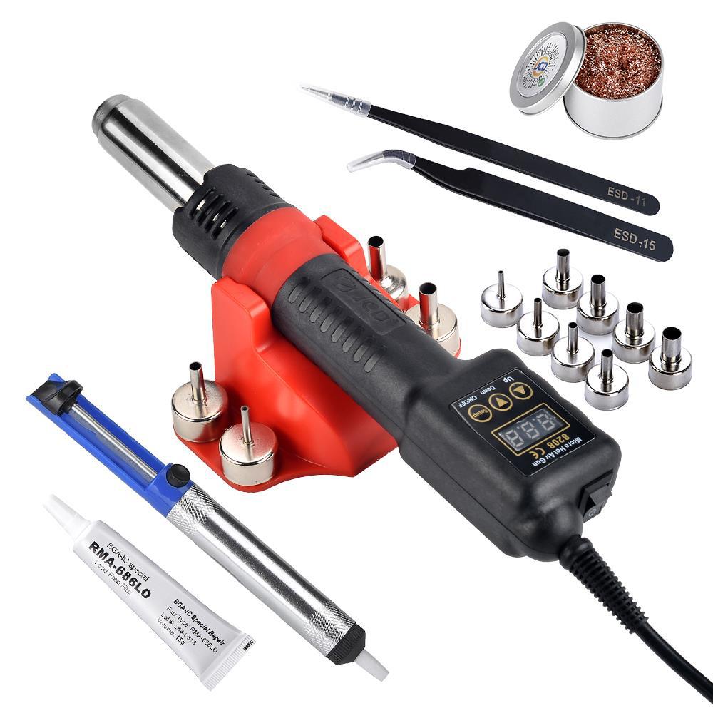 JCD 750W All-in-one Hot Air Gun Micro Heat Gun LED Digital Hair Dryer For BGA Welding Repair Tools Soldering Iron 8208