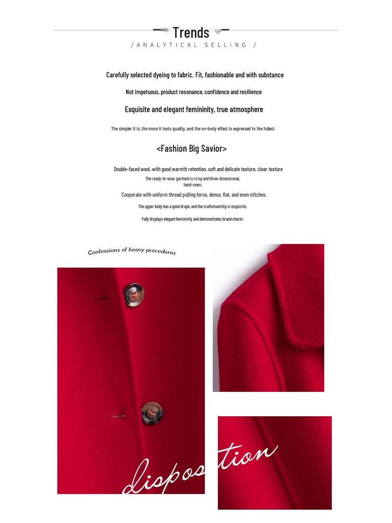 Women's Slim Long Wool Coat with Peter Pan Collar