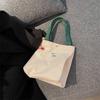 Einfache Lunchtasche in Unifarbe, tragbare kleine Stofftasche aus Segeltuch, tragbare Tasche aus Segeltuch, Tasche zur Aufbewahrung von Kleinkram