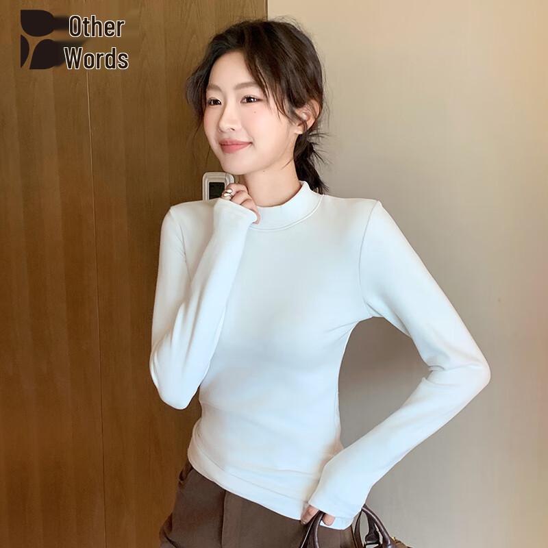 

Women s Thickened Half-High Collar Long Sleeve Base Shirt L