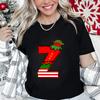 Womens Christmas Alphabet AZ Graphic Print Tshirt Holiday Casual Top with Santa Letters Perfect for Xmas Party Street Wear