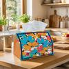1pc Pop Art Floral Tissue Box Cover In Vibrant Colors, Abstract Soft Fabric Decorative Case with a Subtle Design And Neat Edges, Long-Lasting And Easy