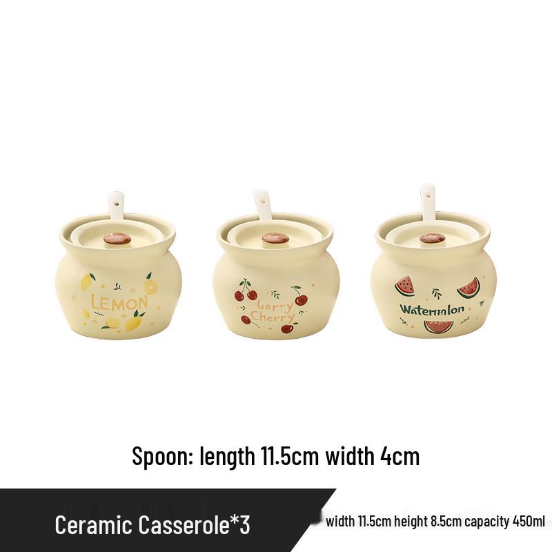 Ceramic Earthen Pot with Lid for Stews & Double Boiled Dishes - Single-Serve Steamed Egg Cup Included