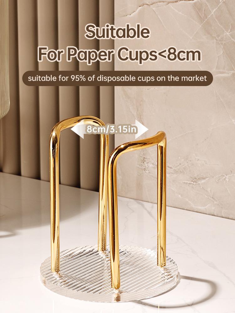 Disposable Cup Storage Holder Rack Shelf Water Tea Cups Acrylic Dispenser with Longer Stick Mug Display Stand Organizer Supplies