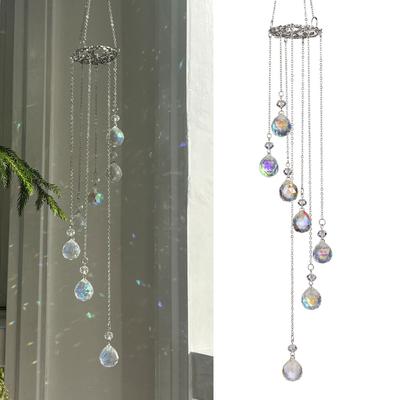 Hanging Crystal Suncatchers Window Wind Chimes Prism Ornament for Indoor or Outdoor Use Festivals Party Decoration
