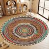 Modern Minimalist Round Rug – Striped Floor Mat for Office, Living Room or Bedside Home Decor