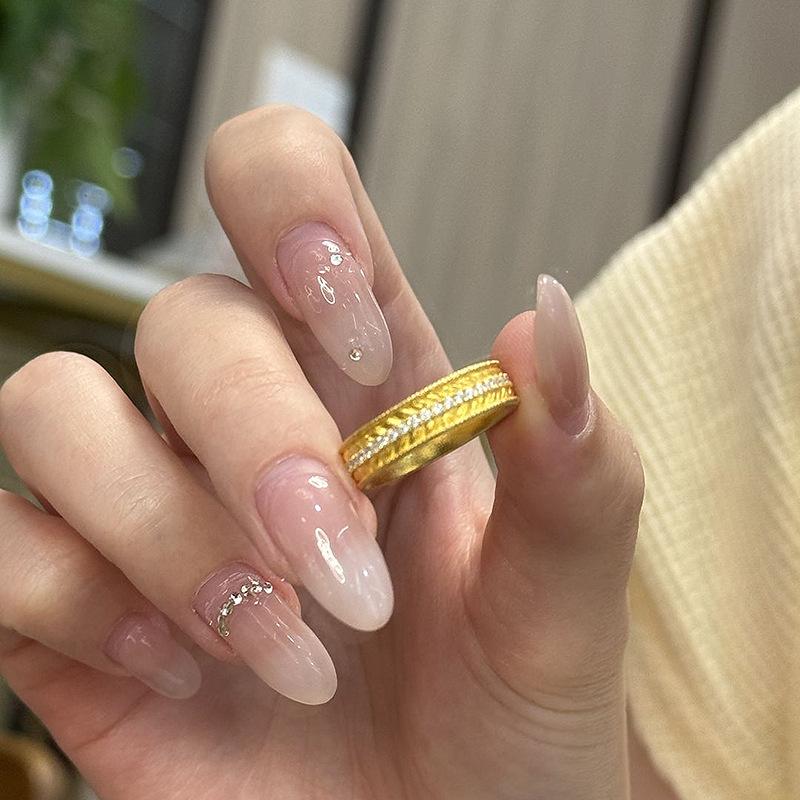 Xiaohongshu Elegant Sand Gold Wheat Ear Rhinestone Ring for Women - Simple & Exquisite Fashion Accessory Adjustable