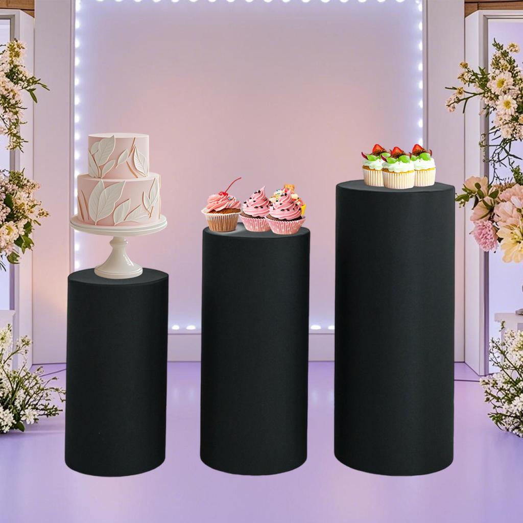 Round Dessert Table Cover Cylinder Pedestal Cover for Graduation Birthday