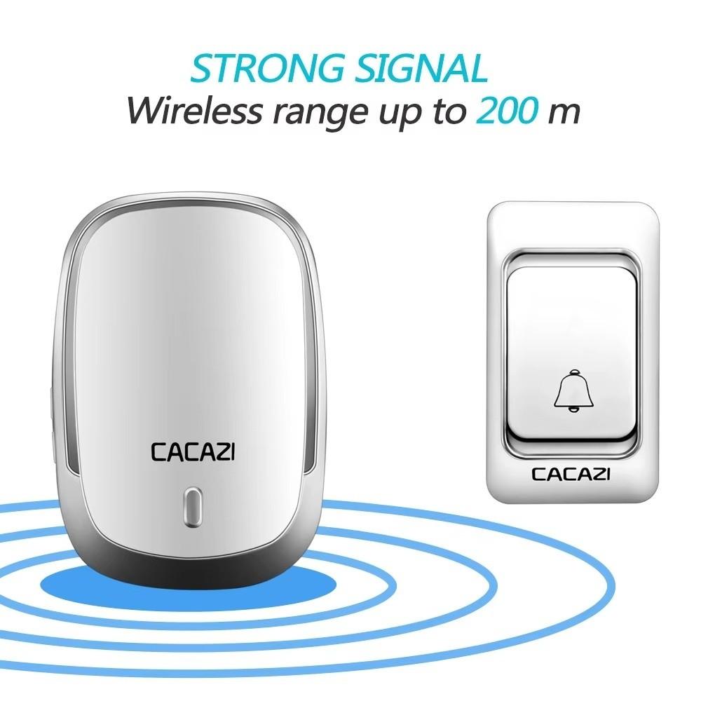 New 200M Range Wireless Doorbell LED Light 36 Chime Remote Call Bell 4 Volume Easy Install Cordless Call Bell Indoor