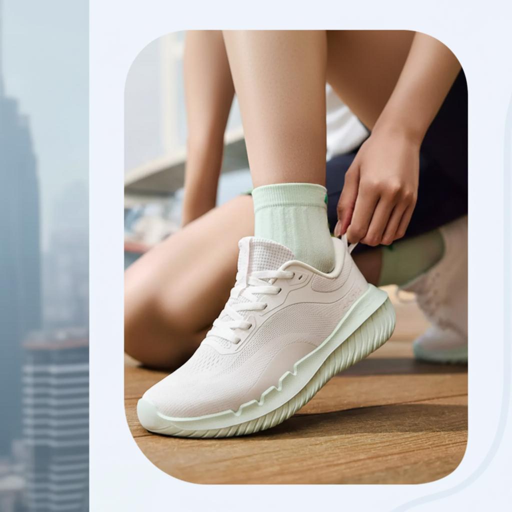 Anta Comode Classiche Durevoli Leggere Basse Casual Scarpe da Corsa Donna Sneaker Bianco Carta Verde Freddo 922537721-4