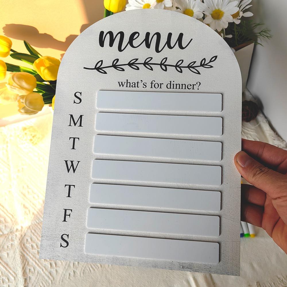 With Pen Weekly Food Menu Board Magnetic Meal Prep Board Multifunctional Food Planning Board Home
