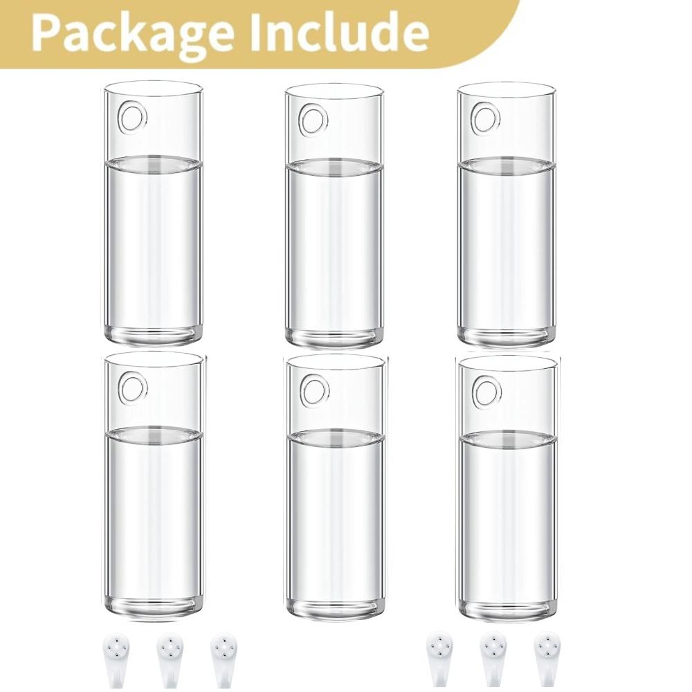 3/6 Stück Glas-Wandvase für Pflanzen, zum Aufhängen im Innenbereich, Vermehrungs-Pflanzgefäß, Behälterhalter mit Kunststoff-Unsichthaken ohne Spuren