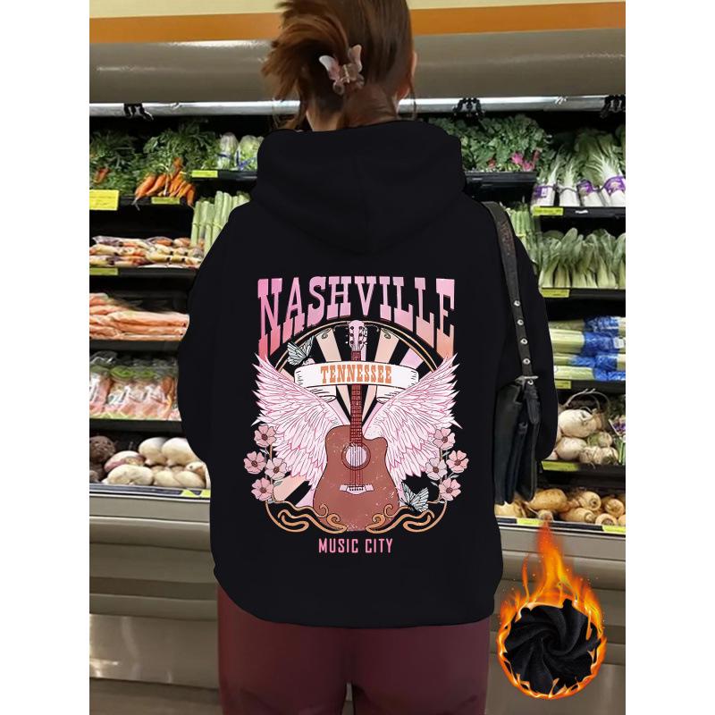 NASHVILLE Casual Long-Sleeve Loose Sweatshirt Hoodie