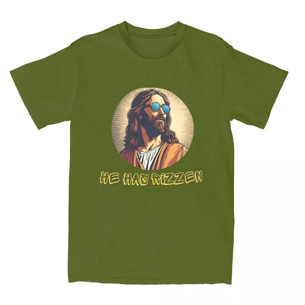 Summer Jesus Christ Has Rizzen T Shirt Accessories for Men Women Pure  Funny Saint Tee Shirt Short Sleeve Tops