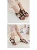Bohemian Plus Size Rhinestone Flower Sandals - Spring 2025 Beach Open Toe