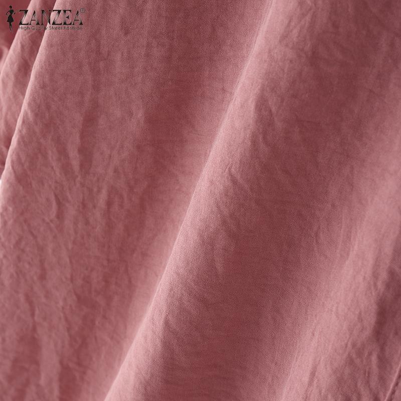 ZANZEA Women Layers Short Sleeve Ruffled Casual Blouse