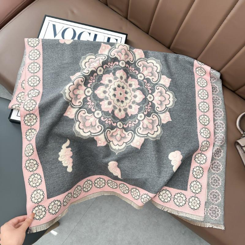 Winter new Zhongxiangyun jacquard scarf women's imitation cashmere shawl high-end sense versatile thickened warm scarf