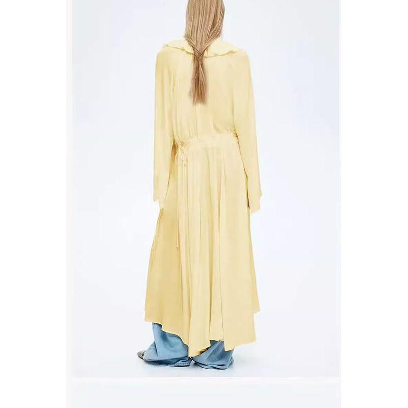 Summer New Product Women's Clothes French Style Wear Lace-up Long Sleeve Loose Long Dress 1284880