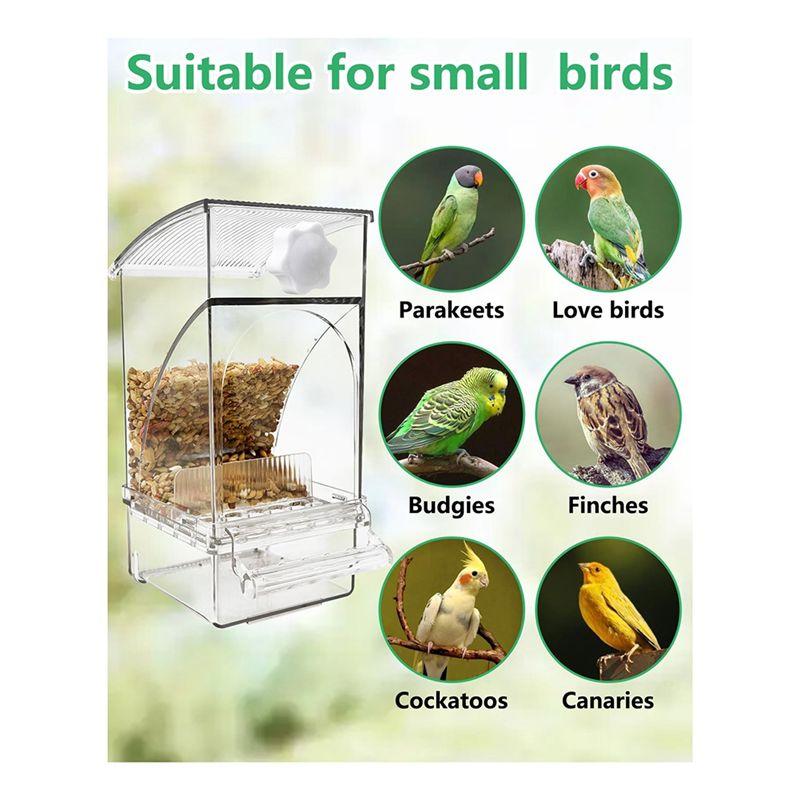 M-Nowoczesny-Automatyczny Przezroczysty Karmnik dla Ptaków Bez Bałaganu Pojemnik na Pokarm dla Papug Akcesoria do Klatki Dla Papużek Falistych Kanarków