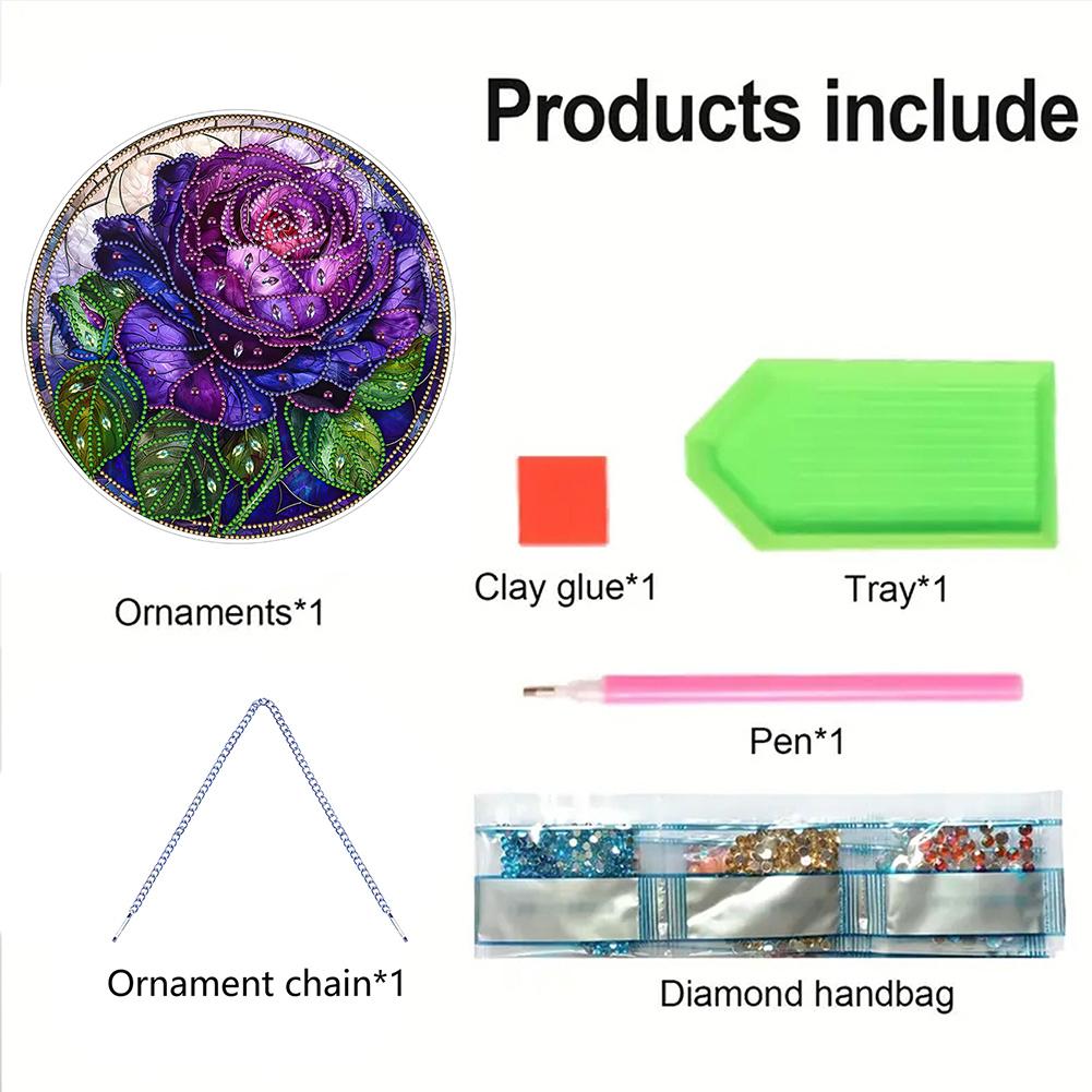 2D/Flat DIY Diamond Art Suncatcher Hanging Diamond Art Kits Rhinestone Diamond Art Window Pendants Wall Decor for Home & Windows