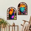 Sehaz Artworks RadhaKri Mirror Jharokha Wall Decor for Living Room-40x30 CM Wall Hanging Wall Hangings For Living Room, Home Decoration Items