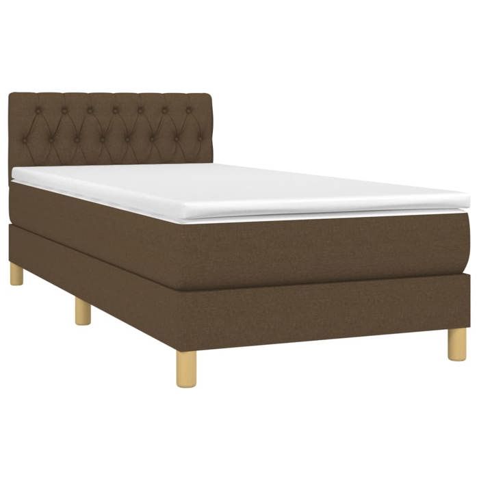 Maison Exclusive - Sommier à lattes de lit matelas et LED Marron foncé 100x200cm