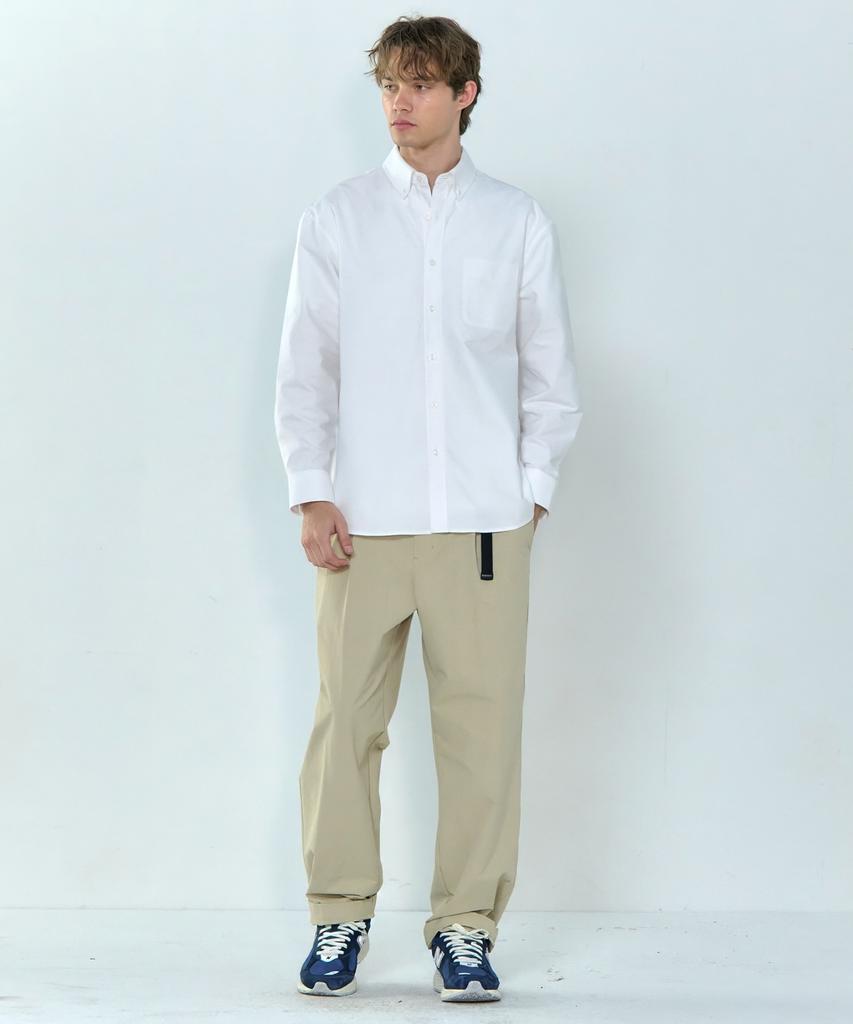 BASIC HOUSE Oxford Semi-Overfit Long Sleeve Shirt White Lzws0103