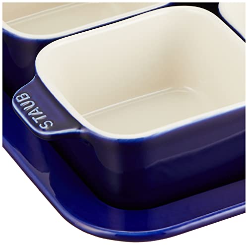 Staub "Appetizer Set Blue" Ceramic Small Plate Set [Official Japanese Product] 18.7 x 18.7 cm Appetizer Set 40511-121