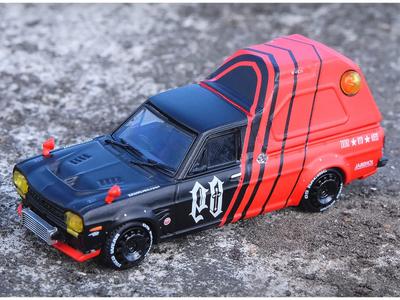 Inno Models Nissan Sunny Truck HAKOTORA 09 RACING DECEPCIONEZ Limited Edition Package with Keychain 1/64 (Finished Product)