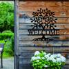 1pc Metal Welcome Sign Wall Art Tree for Front Porch Home Decor Halloween Christmas New Year Gift