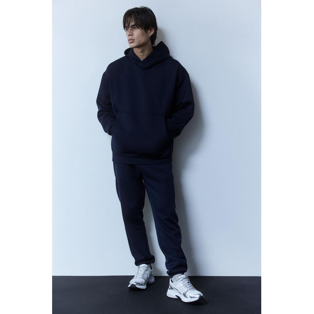 H M dryMove Sport Hoodie Navy Blue