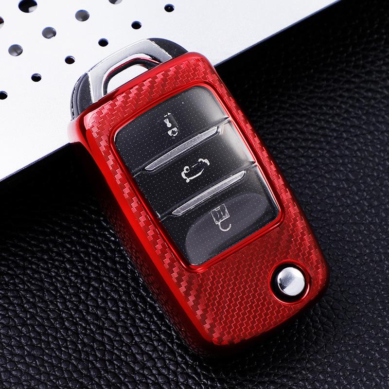 Transparent Carbon Fiber Car Key Case for Changan CS75/CS55/Eado/CS35/CS15