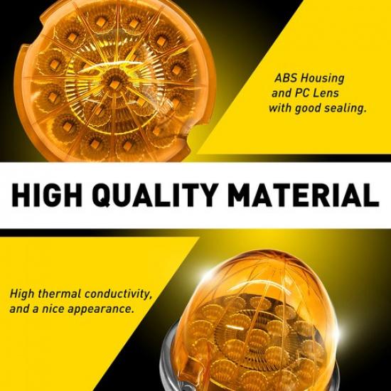 2PCS Universal Amber LED Watermelon Light Side Marker Turn Signal Light Lamp