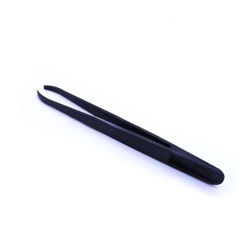 New Arrival 5pcs/set Portable Black Straight Bend Anti-static Plastic Tweezer Heat Resistant Repair Tool