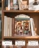 CuteBee DIY Book Nook Kit Dollhouse Kit Miniature House Kit BookNook 3D Wood Craft Bookend Decoration with LED for Teens and Great Gift Adults, (Sunny