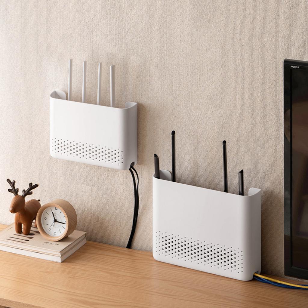 WiFi Router Aufbewahrungsbox Wandmontage Bohrlos Hängendes Regal Box für Home Office und Hotel