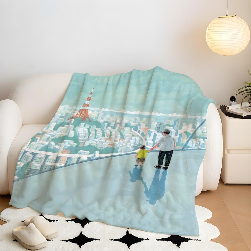 Artist K-kunomari Throw Flannel Throw Blanket, Lightweight Cozy, Durable Washable Cute Cool
