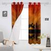 Horses Sunset Lake Scenery Window Curtains Bedroom Kitchen Decor Curtain Panel Window Curtains for Living Room