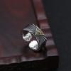 Adjustable Open Ring Men Women Vintage Geometric Eye Of Providence Design Plated Handmade Statement Jewelry