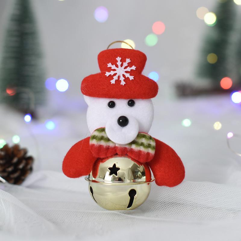 Pendant Christmas Tree Decorations Santa Claus Snowman Elk Bear Bell Ornaments