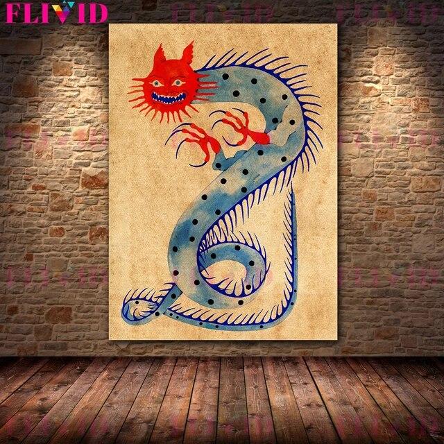 Mysterious Creatures Of Mythology Vintage Wall Art Canvas Painting The Legendary Magical Creatures Art Poster Print Home Decor No Frame