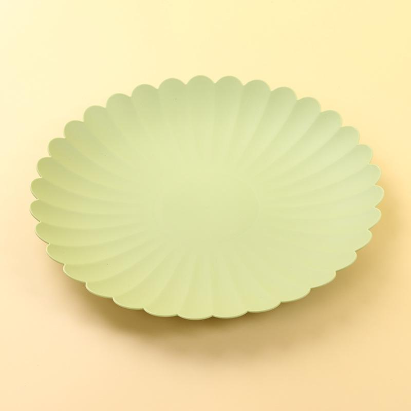 

Dim Sum Cake Plate PP Material Thickened Flexible Durable Table Home Fruit Snack Plate Creative Simple Solid Color Plate S 16.5cm зелёный