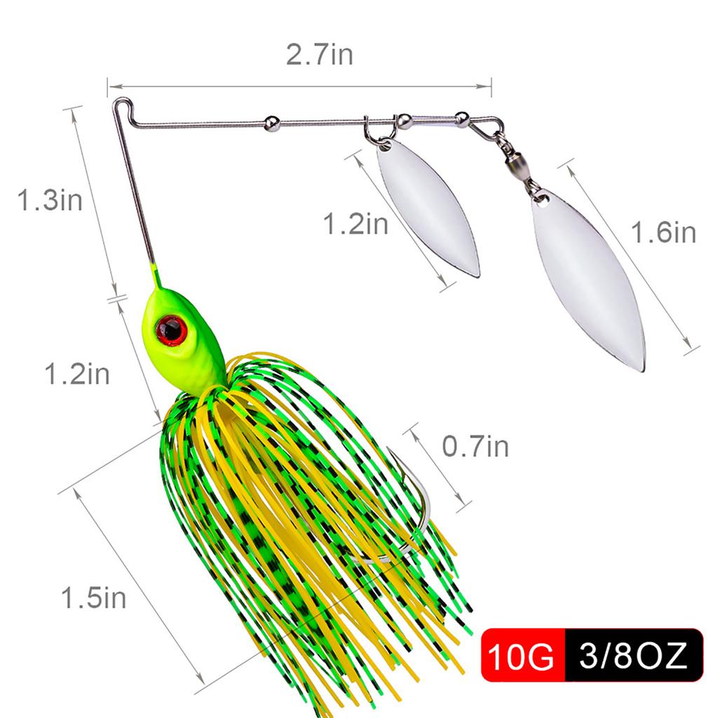 Spinnerbait Fishing Lures Bass Fishing Lure Spinner Baits Kit Hard Metal Buzzbait Spinnerbait Jigs For Bass Pike Trout Salmon 10g/14g