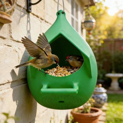 Winter Hanging Bird Feeder Water-Drop Shaped Bird Nesting House Outdoor Bird Feeder Birdhouse for Wild Birds Yard Garden Patio Decor
