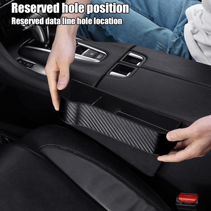 Universal Car Seat Gap Storage Organizer Box with Two Cup Holders and Phone Pocket for Neat Car Interior