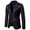 Men's Plus Size Court Style Dark Pattern Single Button Slim Fit Jacket