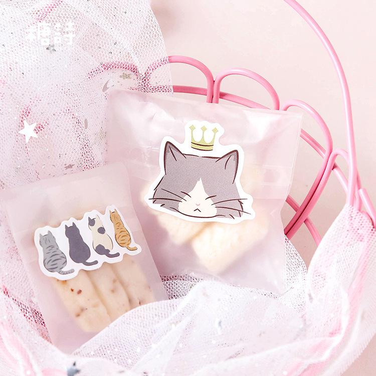 Sugar Poetry Cat Petting Diary Stickers - Self-Adhesive Decorative Set of 45 Pieces