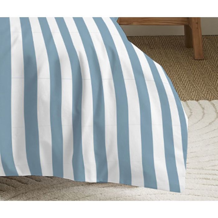 Pack complet housse de couette réversible pour lit 180 x 200 cm "King size" Anatole azur