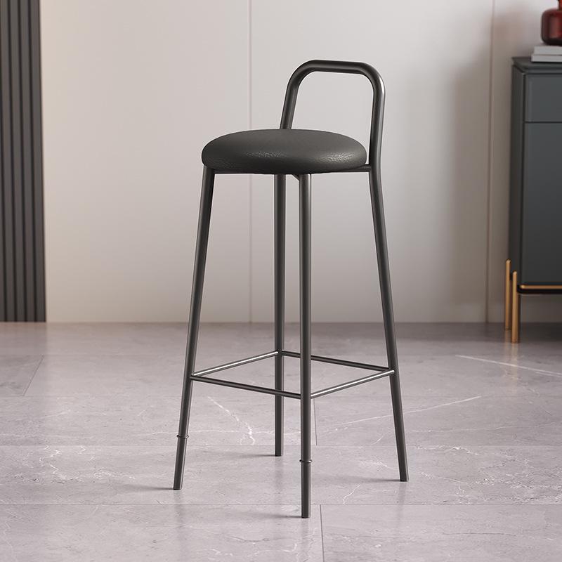 Nordic Iron Art Bar Stool with Backrest – Modern, Luxurious Design