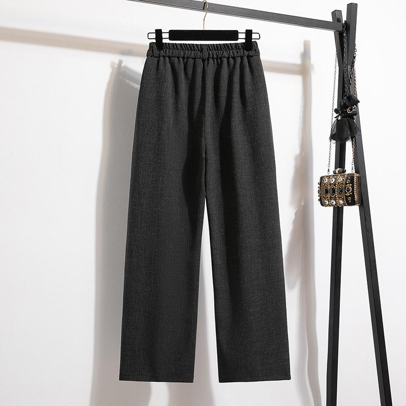 Dimanaf Summer 2025 Plus Size Women High Waist Wide Leg Pants Loose Basic Elastic Pants Casual Long Trousers